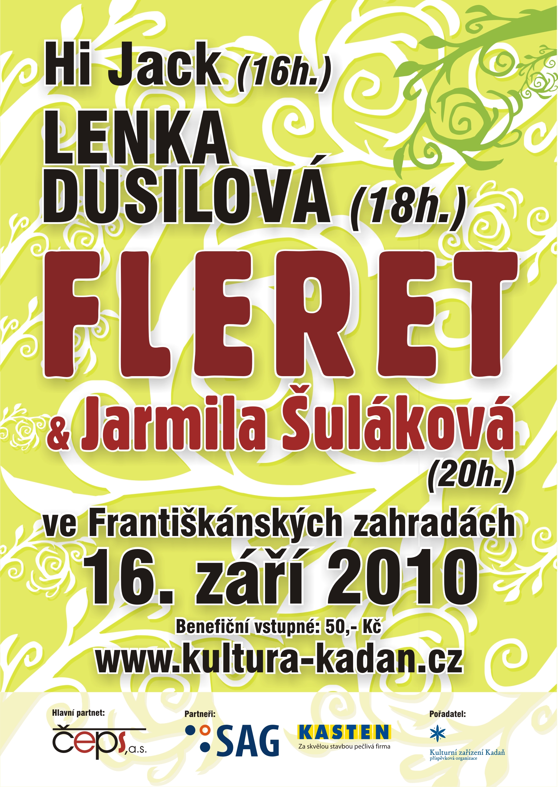 Pozvánka na koncert skupiny Fleret a Lenky Dusilové
