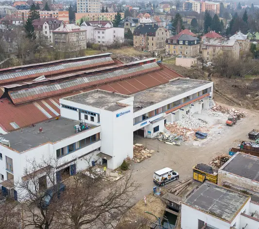 Bývalý liberecký brownfield - komunitní bydlení místo Interlany.